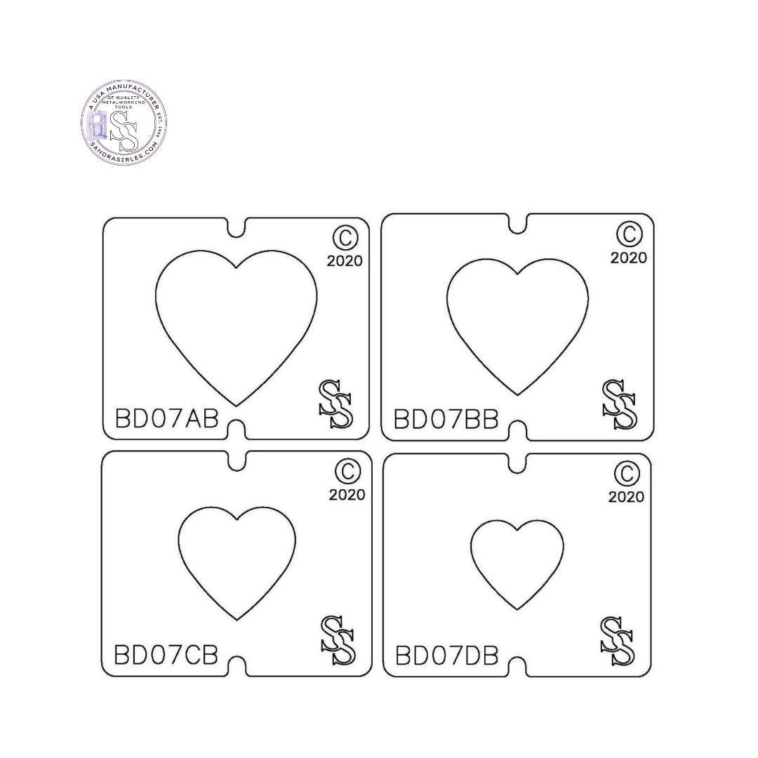 SS BLANKING DIE 3 PIECE SET BD07 HEART